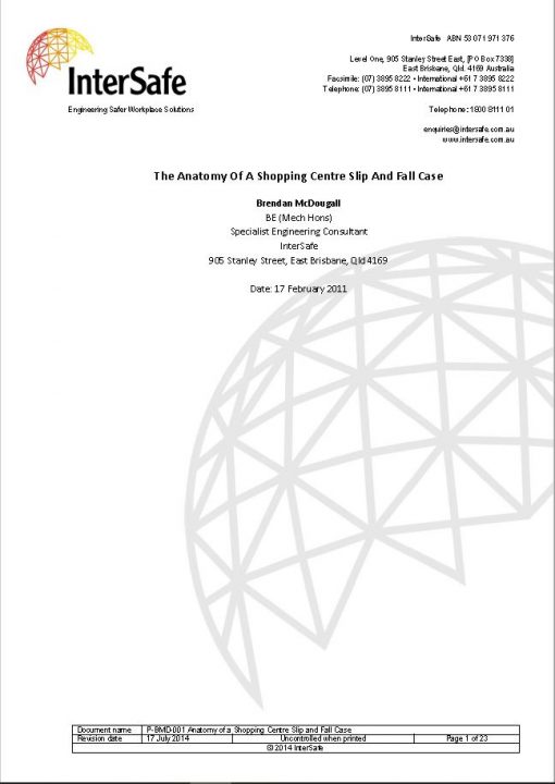 Anatomy of a Shopping Centre Slip and Fall Case